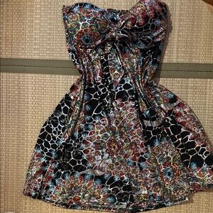 India Boutique Multicolor Strapless Dress